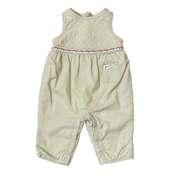 Janie and Jack Aviary Floral Bodysuit and Green Corduroy Overall Set 3 months - Picture 3 of 9